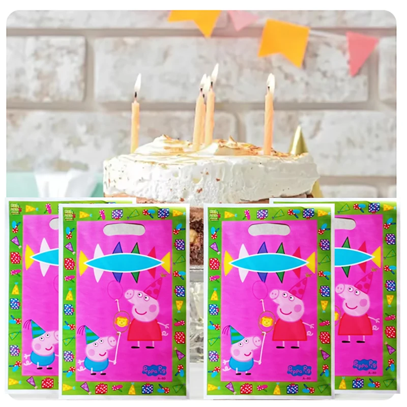 Peppa Pig Page Birthday Party Gift Bag Decorative Page Candy Cookies Packaging Candy Bag Children Boys Gift Party Supplies