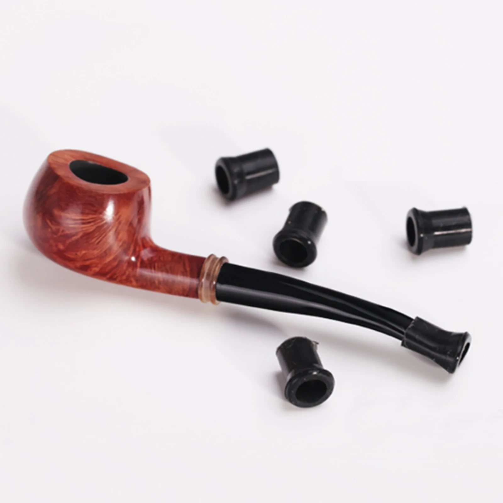 20 قطعة 1.7 سنتيمتر الأسود المطاط التبغ الأنابيب التدخين تلميح القبضات الدخان المعبرة الجذعية حلقة سيليكون كم واقية