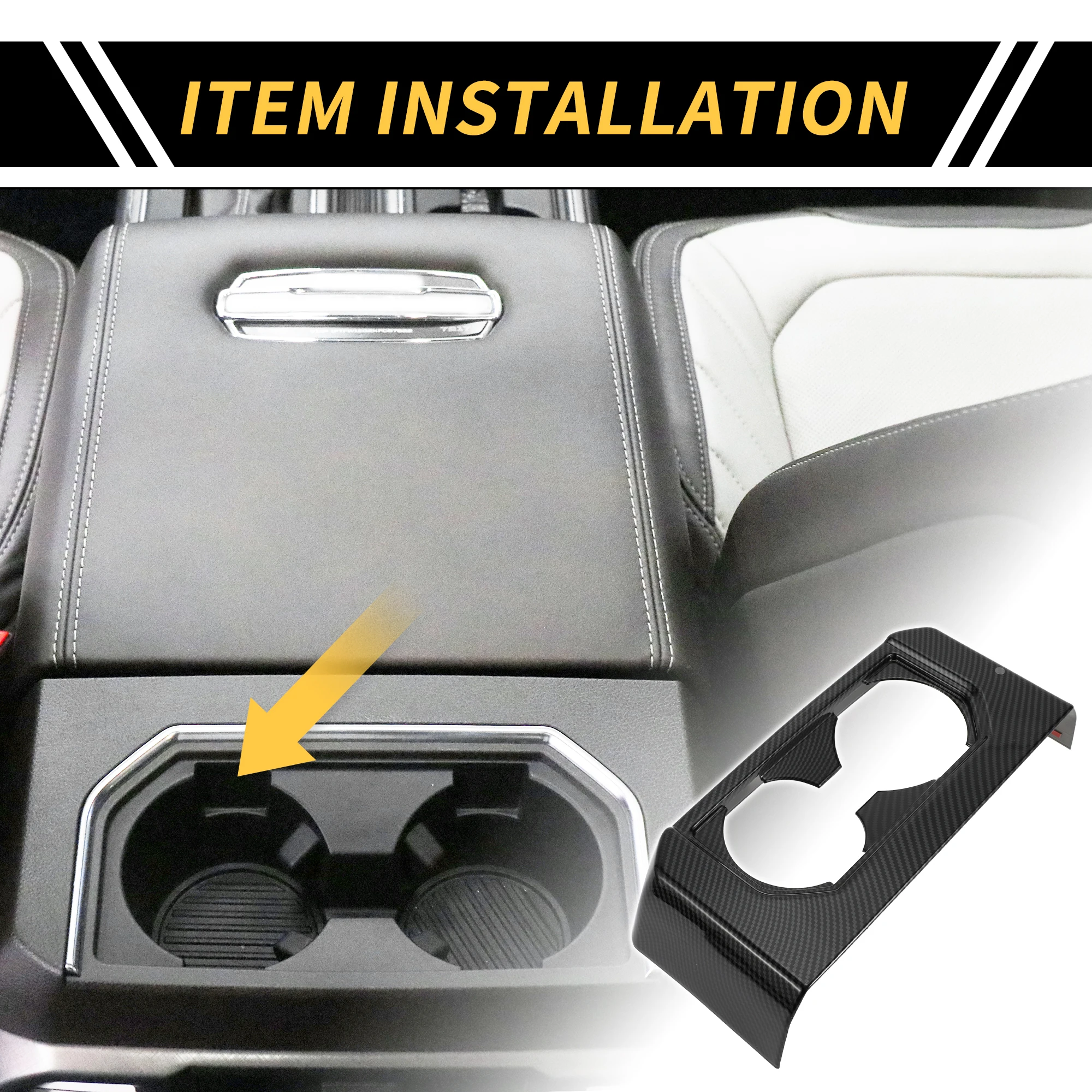 

UXCELL Подлокотник Задний держатель чашки Накладка для Ford F-150 15-20 Углеродное волокно Черный