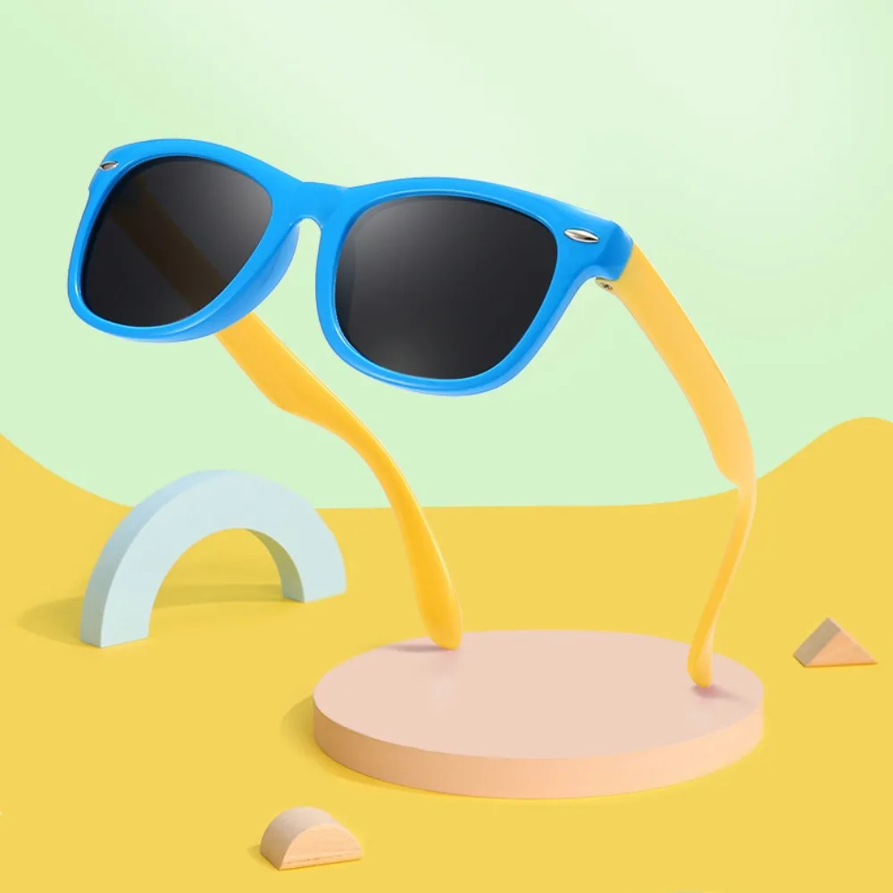 

Personalized Anti UV Polarizer Sunglasses Lightweight Splicing Color Kids Sun Glasses TAC Cool Big Frame Eyewear Unisex