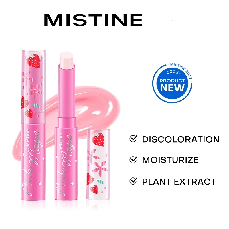 MISTINE Pink Strawberry Temperature Color Changing Lip Balm Lipstick