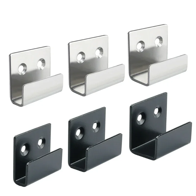 4pcs Ceramic Tile Display Holder Corner Bracket Stainless Steel Pendant Fixing Hooks Wall Mount Buckle U-Shaped Hangers Fastener