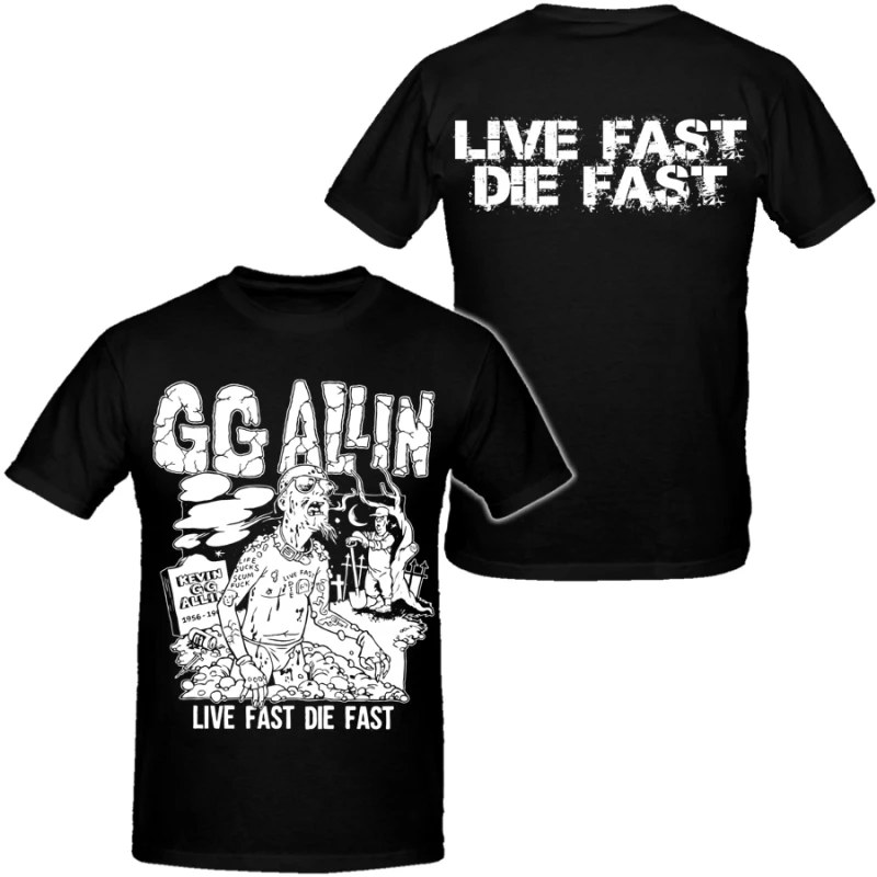 GG Allin Style Band Mens Hip Hop Heavy Metal Tshirts Cotton Shirt Unisex Summer Short Sleeve Fashion Brand Tee Vintage Tops