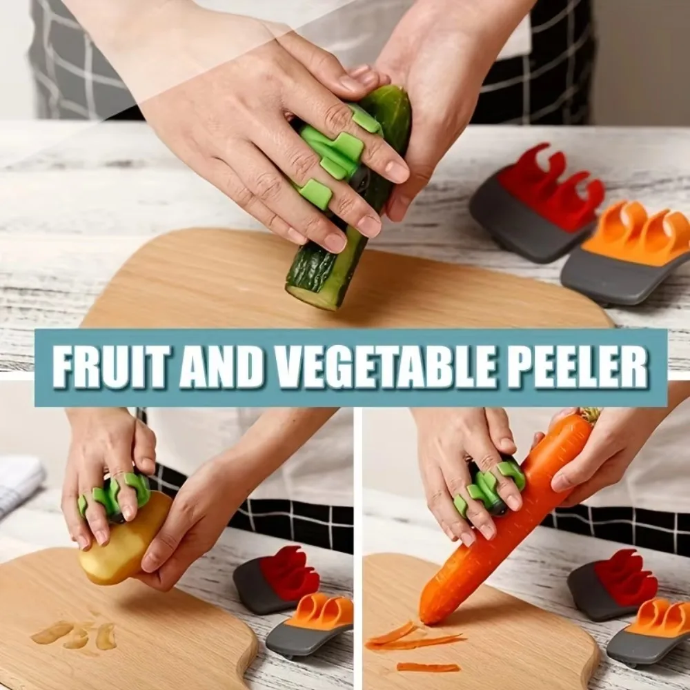 Vegetable Peeler 2Pc Stainless Steel Handheld Palm Peeler with Rubber Grip for Carrots Potato Kitchen