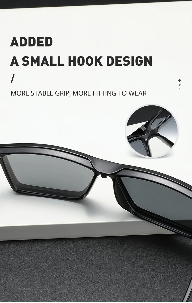 VCKA Großen Platz Myopie Sonnenbrille Männer Polarisierte 6 In 1 Frauen Optische Magnetische Clip auf Brillen Rahmen-0,5 ZU-10 – Detail 5