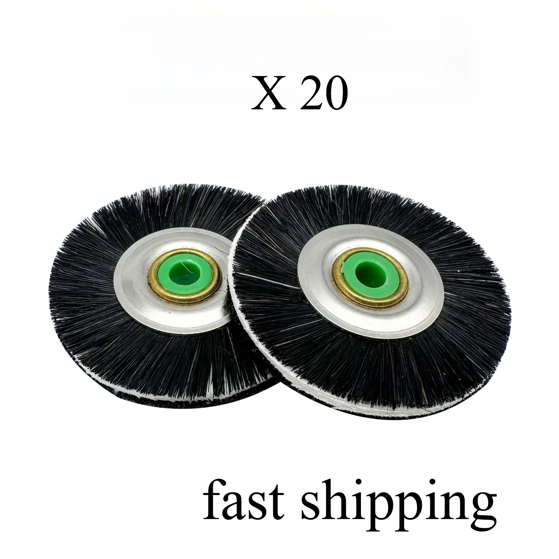 20pcs Dental Polishing Brush Wheel 48mm Wool with Cloth Bristle Hair Buff Dentistry Laboratory Materials Jewelry Micro Motor