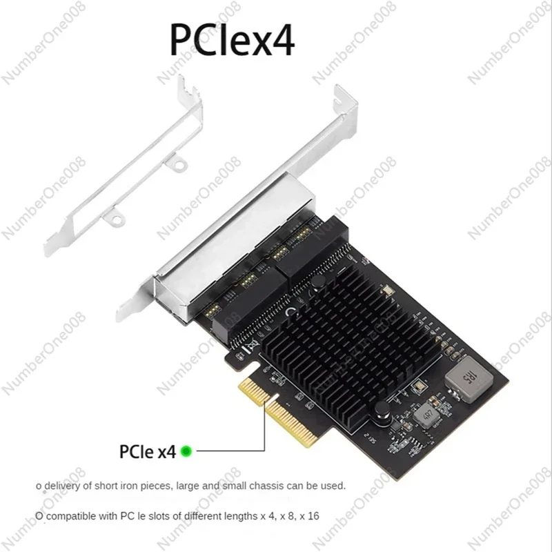 IOCREST 2.5G 4 Port Pcie RJ45 Lan 10/100/1000/ 2500Mbps RTL8125B Chip Quad Server 2.5 Gigabit Ethernet Wired Game NIC