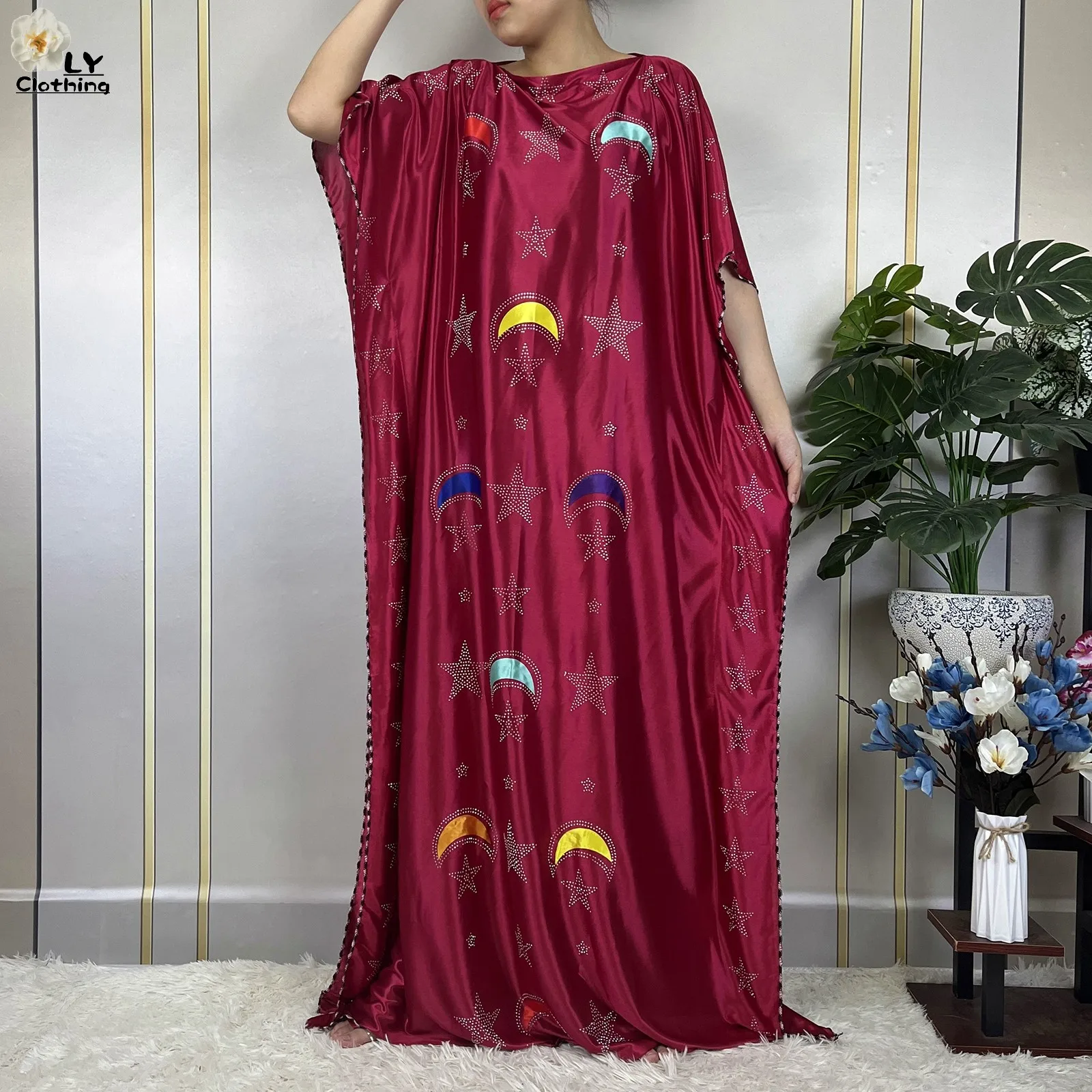 African Abaya Summer Short Sleeve Women Robe Dashiki 2023 New Dubai Women Soft Cotton Diamonds Dress Turkey Islamic Clothes