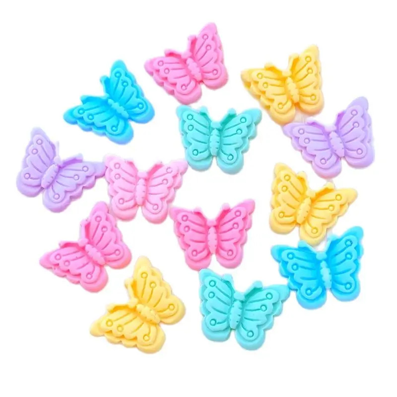20 stücke Neue Nette Harz Mini Schmetterling Flache Rückseite Cabochon Sammelalbum Kawaii DIY Verzierungen Zubehör