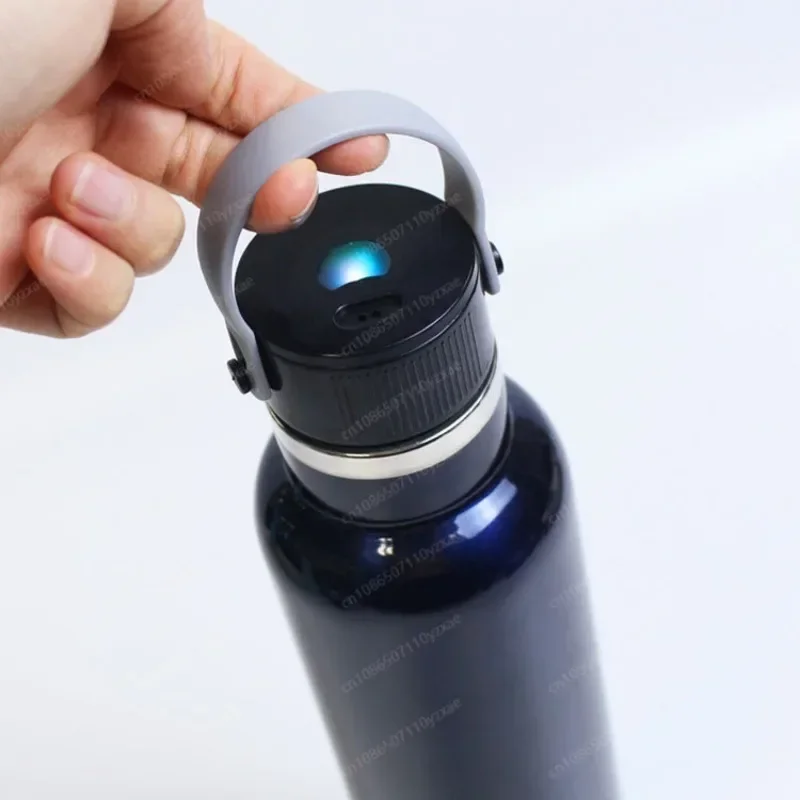 

UV sterilization stainless steel thermos cup 304 vacuum large mouth bottle UV sterilization sports kettle