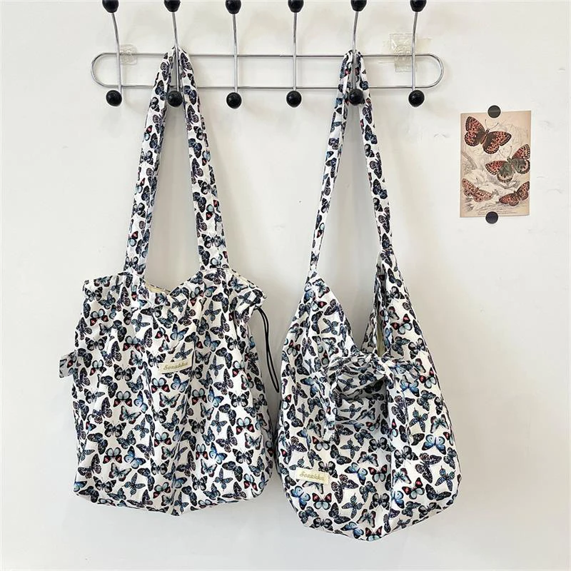 

Retro New Chinese Style Butterfly Shoulder Bag High Capacity Handbag Travel Portable Storage Bag Girl All-match Fashion Bag Gift