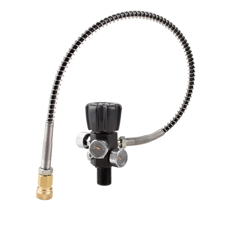 HPA Scuba Gas Cylinder Refill Filling Charging Adapter Dual Gauges Valve M18*1.5 50CM Pressure Air Hose Station Diving Fittings
