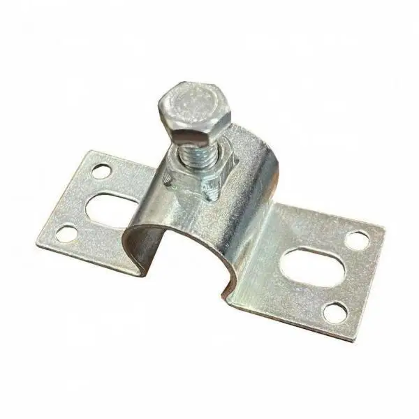 6xCurved Clip Bracket Threaded Fastener Bolt-Tightened Clamp Shiny Metal Surface Mounting Clip