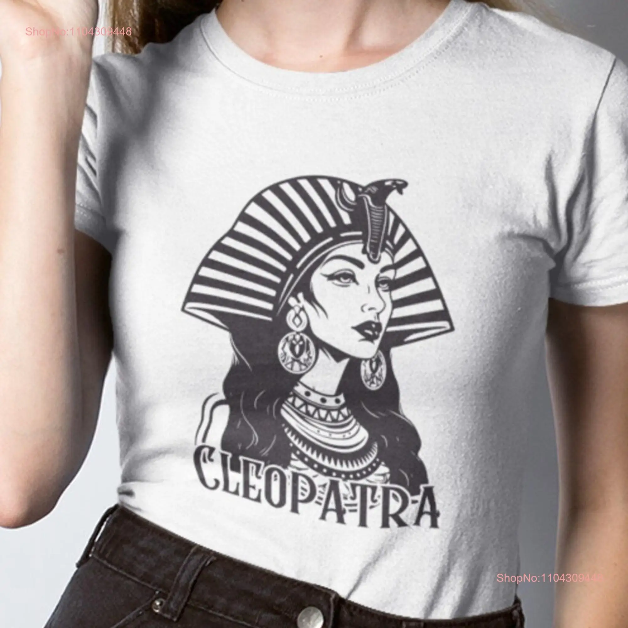 Cleopatra Egypt Queen T Shirt Egyptian Ancient Pharaohs Ruler History Lover Adult  long or short sleeves