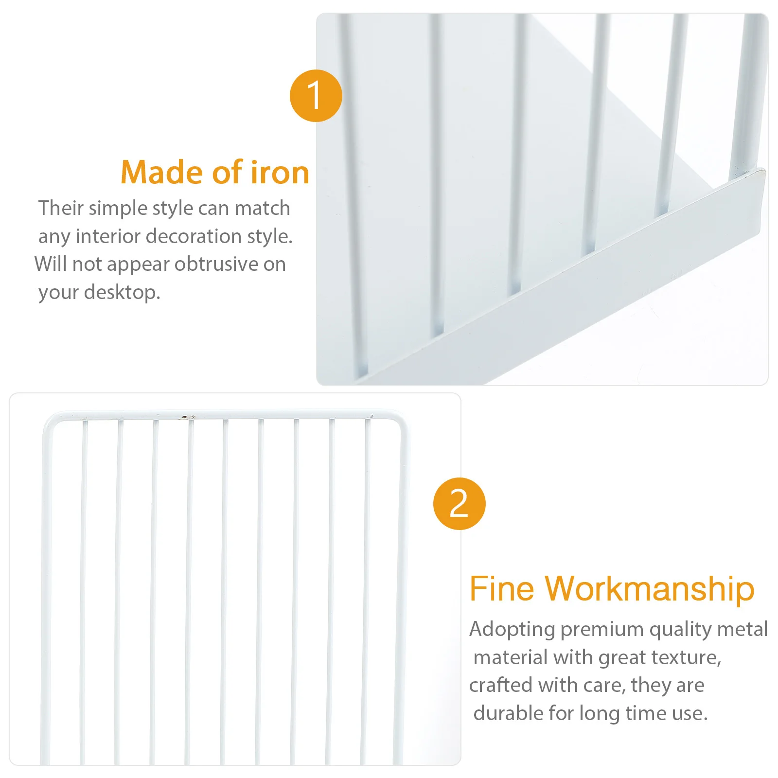 

2Pcs Iron Bookends Strong Book Shelf Holder Home Office Decor Racks Iron Storage Racks Student Supplies