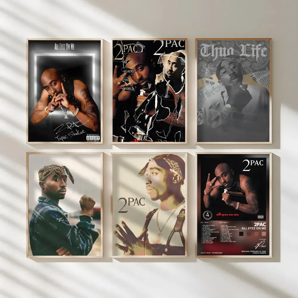 Singer Rapper 2PacS T-Tupac S-Shakur Poster Waterproof Canvas Art Wrinkle Free Wall Hanging For Home Living Room Bedroom Decor