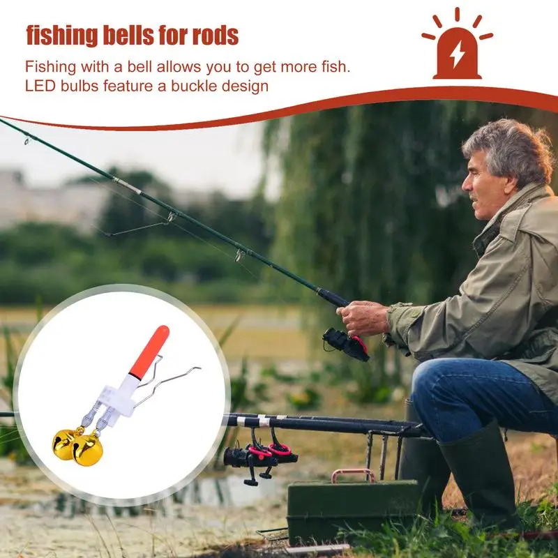 Fishing Rod Bite Bait Alarm Light Night Fishing Alert Glow Portable Waterproof Bright Sensitivity Adjustable Fishing Indicator