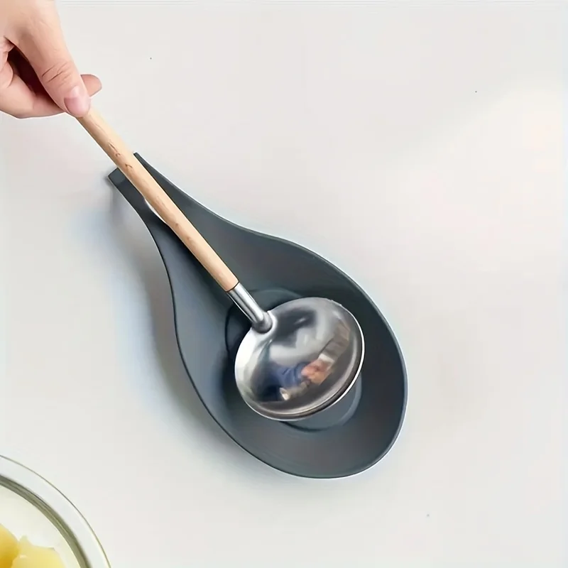 4pcs Kitchen Utensil Holder - Non-Slip, Heat-Resistant Spoon Rest & Dish with Brush Cleaner - Perfect for Spoons, Ladles, Tongs