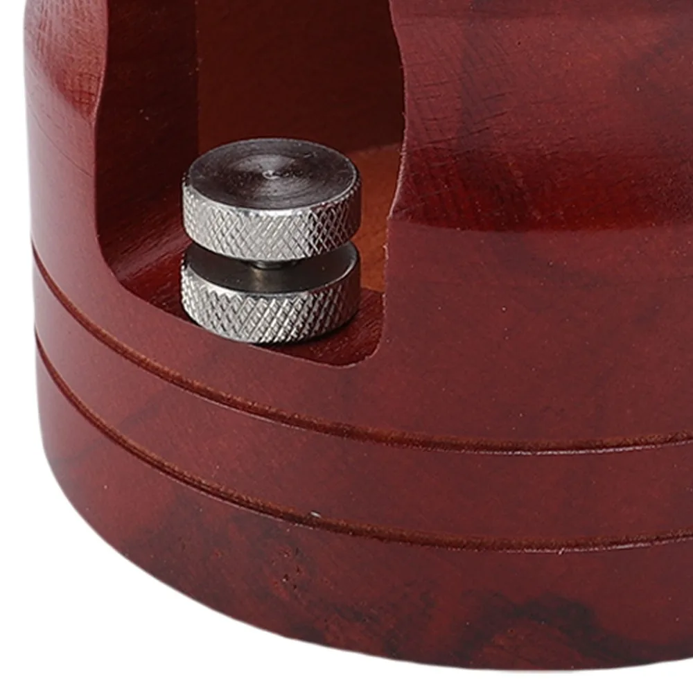 Solid Wood Portafilter Holder Non-Slip Base Height Adjustable Tamping Stand Round Bottomless Design 51mm 54mm 58mm Compatible