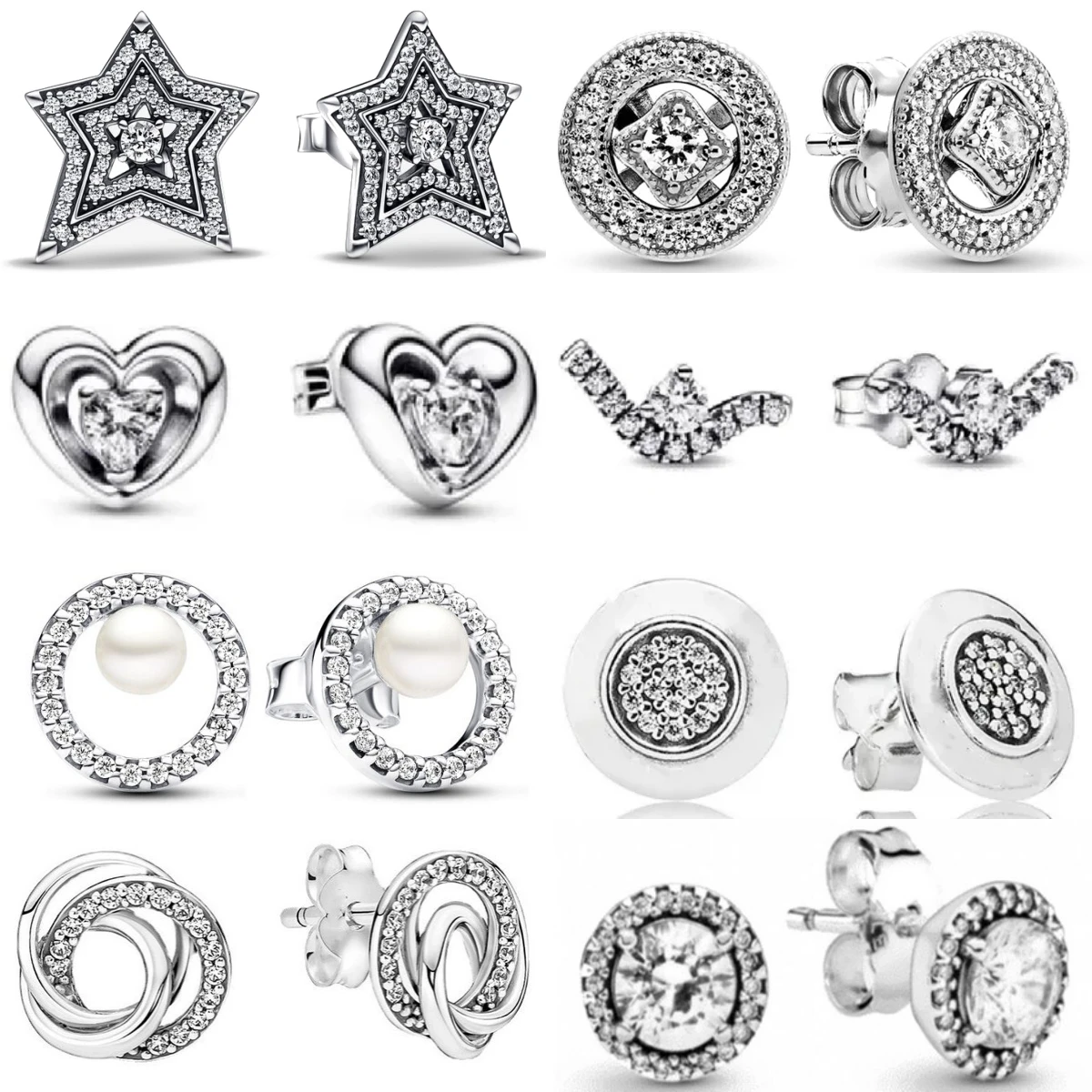 Hot Sell Double Hoop Five-pointed Star Fit Original Charms Diy Fine Jewelry Gift For Women Accessories 925 Silver Earrings