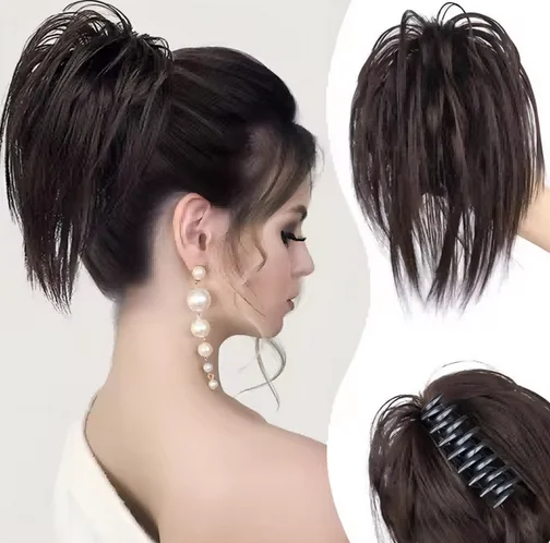 Chicken Nest Ball Head Shuttlecock Head Fountain High Ponytail Hot Girl Grab Clip Wig Hair Bag Head Hairpin High Ponytail Grab