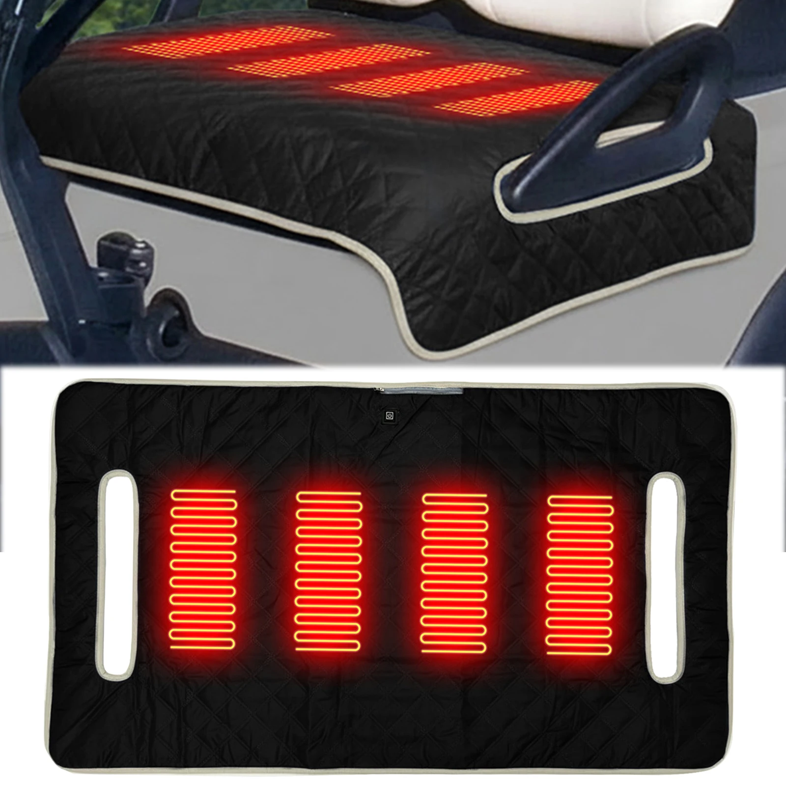 

USB Electric Heating Pad Waterproof 3-level Heating Seat Cushion Travel Sports Cart Seat Cushion Cover Golf Cart Seat Warmer Mat
