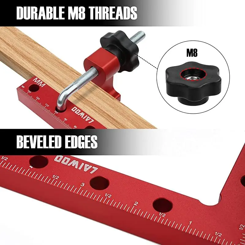 90 Degrees Woodworking Clamping Ruler Aluminium Alloy Right Angle Clamps L-Shaped Auxiliary Fixture Positioner Clips Hand Tools