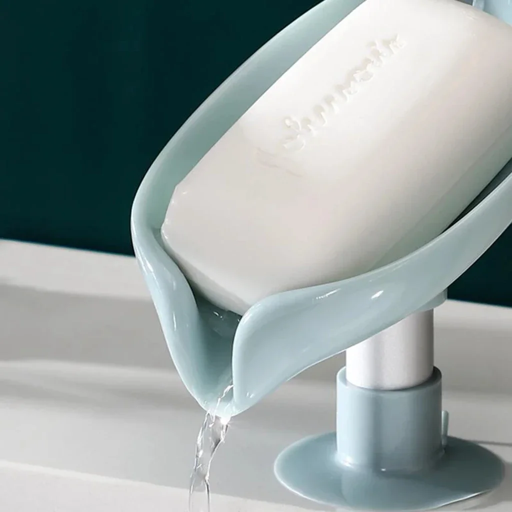 Portasapone a forma di foglia con ventosa Portasapone da bagno Portasapone per scarico doccia Portasapone in spugna di plastica Accessori per il bagno