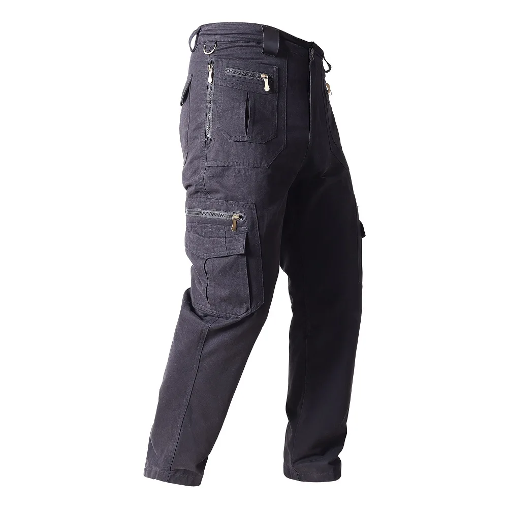 Pantalon cargo monochrome à poches multiples pour hommes, pur coton, pantalon décontracté, haute qualité, vêtements pour hommes, pantalon à jambe droite A5F2889