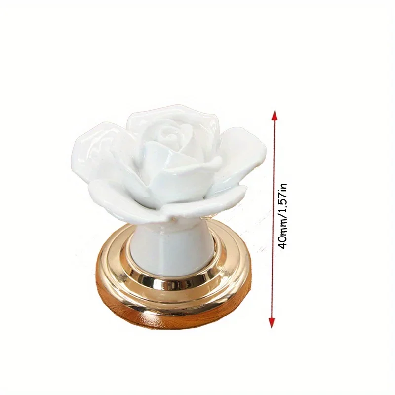 4pcs 현대 미니멀 패션 가구 핸들 하드웨어 캐비닛 찬장 인쇄 단일 구멍 로즈 세라믹 핸들 꽃 로즈