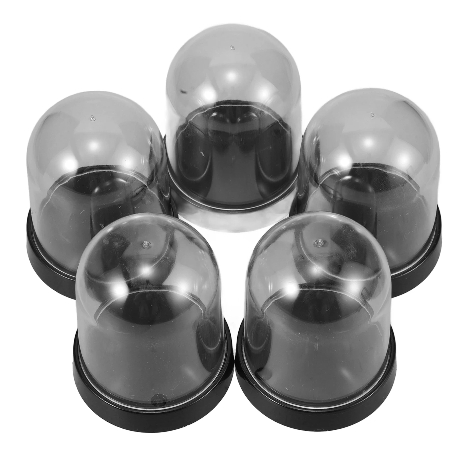 

5 set Glass Bell Jar Cloche Dome Clear Plastic Display Tray for Vase Decorative Mini nament Protective Cover Storage