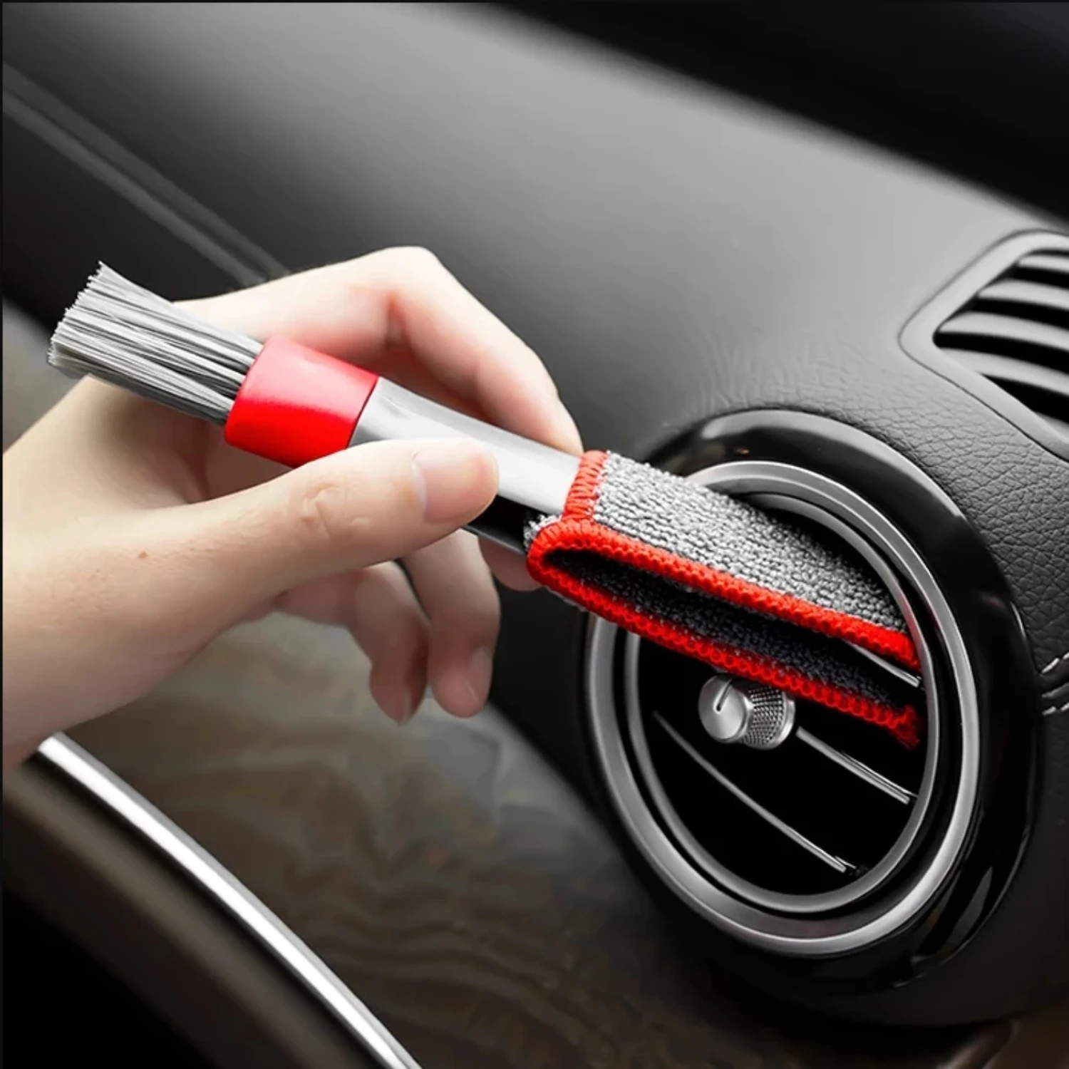 

Convenient, Washable, and Durable Three-Fork Fiber Bristles Car Air Conditioner Window Brush - Perfect for Easy Shutter Window C