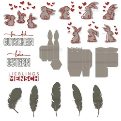 Piggy Craft metal cutting dies cut die mold Easter Bunny feather box Scrapbook paper craft knife mould blade punch stencils dies