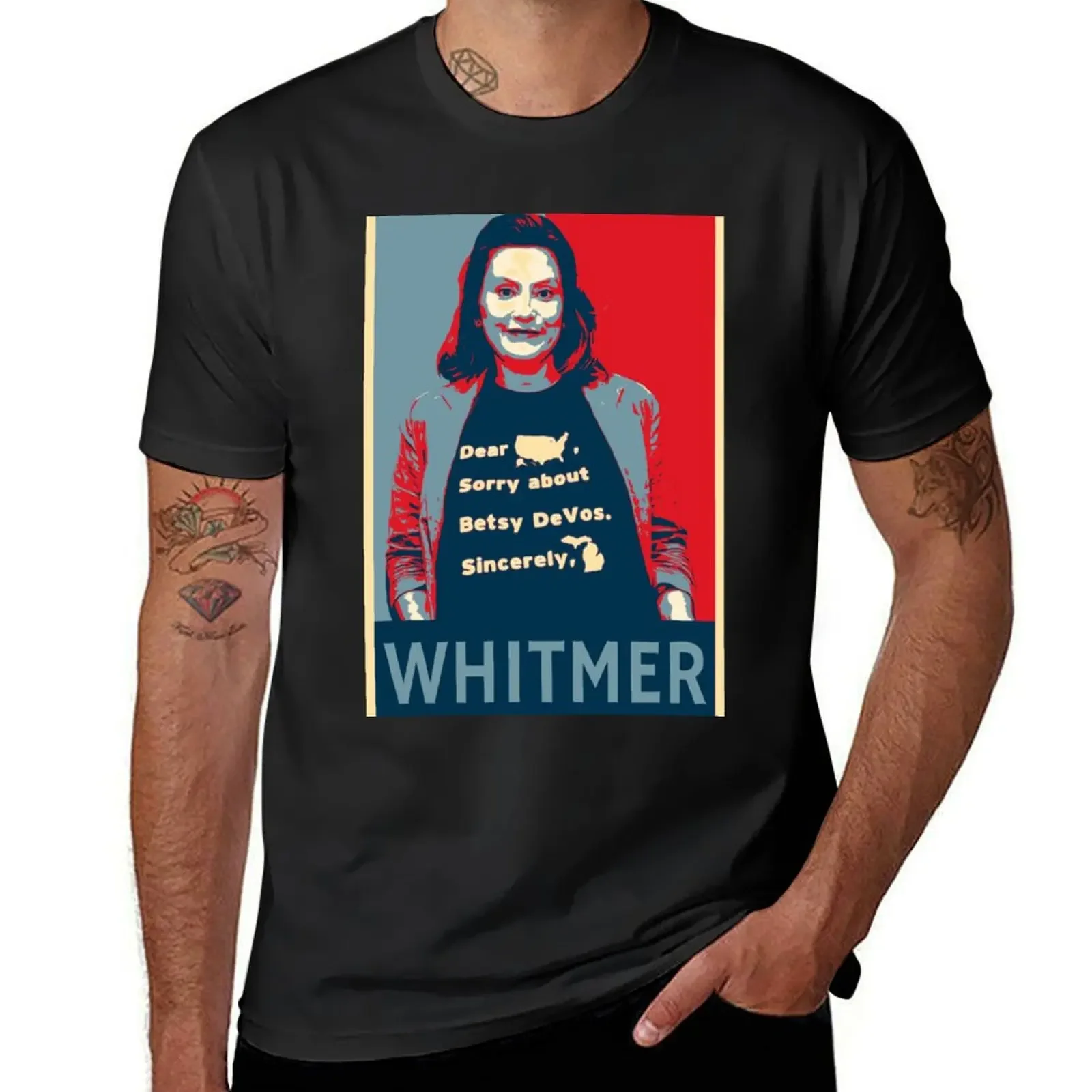 Whitmer devos T-Shirt cheap stuff man t shirt aesthetic clothes sweat cotton t shirt men