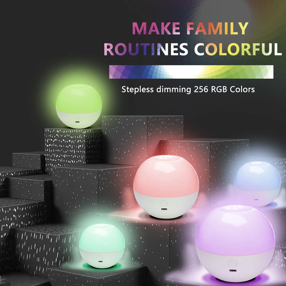 Remote Night Light Rechargeable USB Nightlight 16 Color Change Remote Bedside Bedroom Living Room Birthday Gift Touch Night Lamp