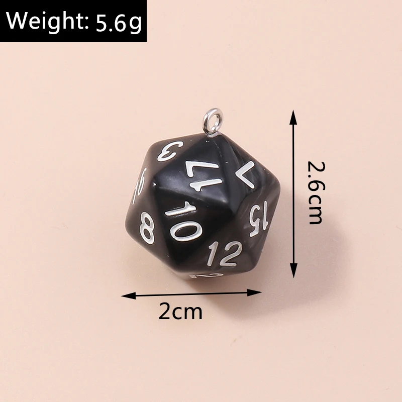 Leslie 5 teile/satz Acryl Würfel Spiel Requisiten Pädagogisches Spielzeug Facettenreiche Digitale Würfel für DIY Schmuck Machen Zubehör – Detail 16