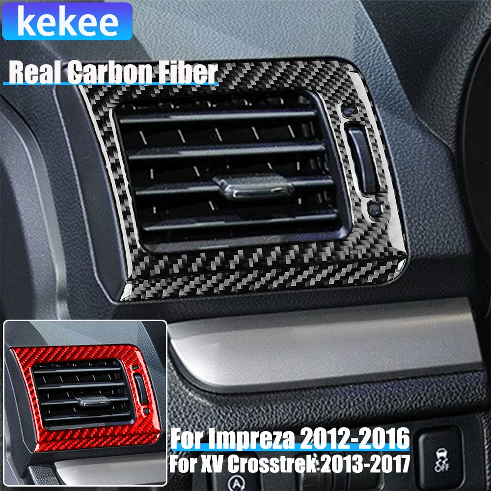 

Настоящее углеродное волокно, автомобильные аксессуары, боковая вентиляционная крышка приборной панели, мягкая наклейка для Subaru Impreza 2012-2016 XV Crosstrek 2013-2017