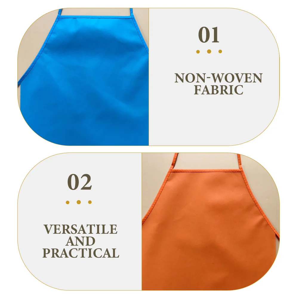 

5pcs Diy Aprons Non-Woven Painting Apron For Drawing Baking Cooking Art Craft Reusable Apron