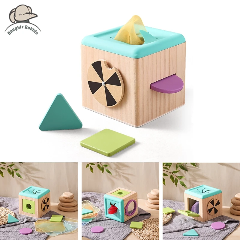 

Baby Montessori Toys Wooden Magic Tissue Box Educational Learning Sensory Toys Finger Exercising Busy Board Game Newbaby‘s Gift