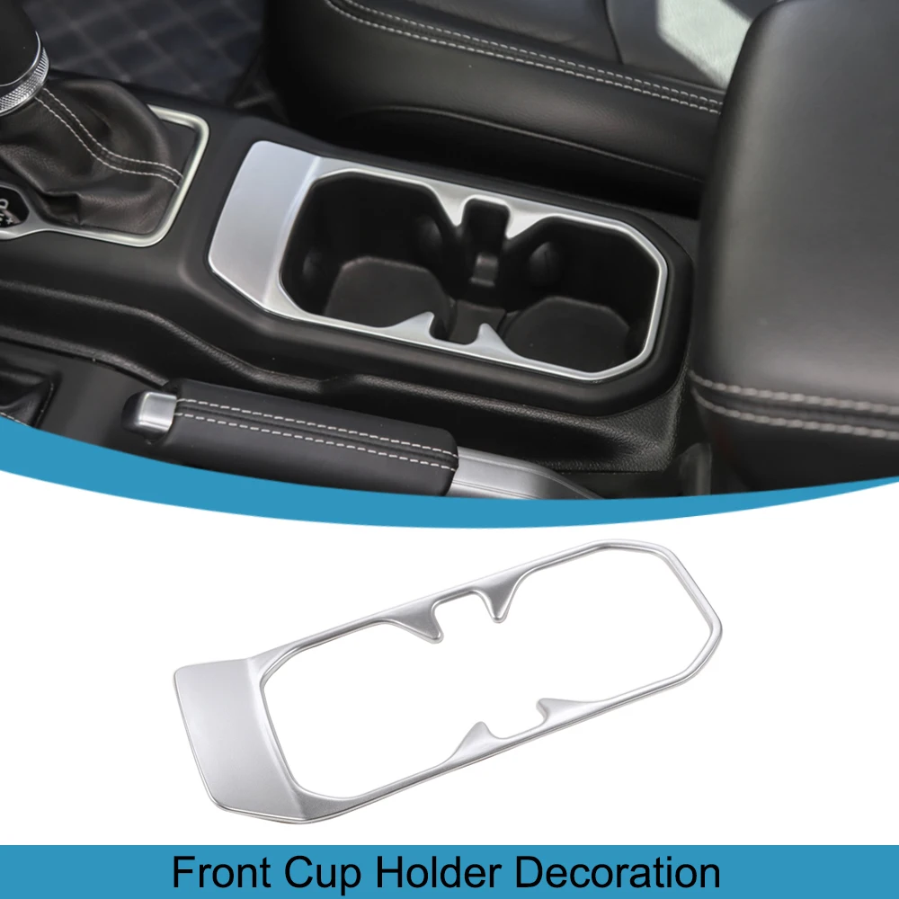 

Car Front Water Drink Cup Holder Decoration Cover Trim Stickers for Jeep Wrangler JL Gladiator JT 2018-2023 Interior Accessories