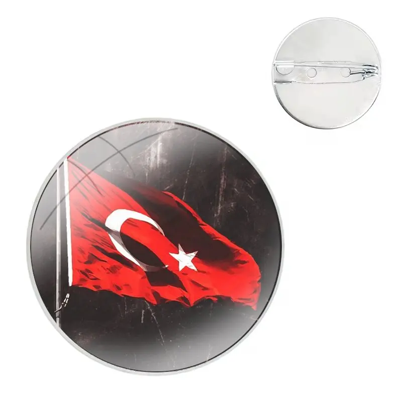 Flag Turkey  mustafa Wolf Pins Badge Metal Brooches For Clothes Backpack Decoration gift