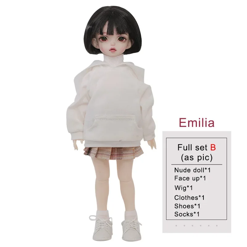 Emica & Emilia Pop BJD 1/6 Yosd poppen beweegbare gezamenlijke fullset complete professionele make-up Mode Speelgoed voor Meisjes Geschenken