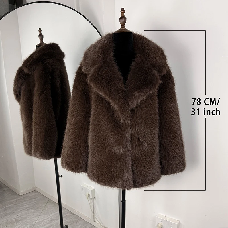 Tornova النساء الشتاء 2025 جودة عالية الفاخرة فو الفراء معطف رشاقته معطف دافئ ملابس خارجية الساخن الفتيات الصلبة طويلة الثعلب الفراء سترة