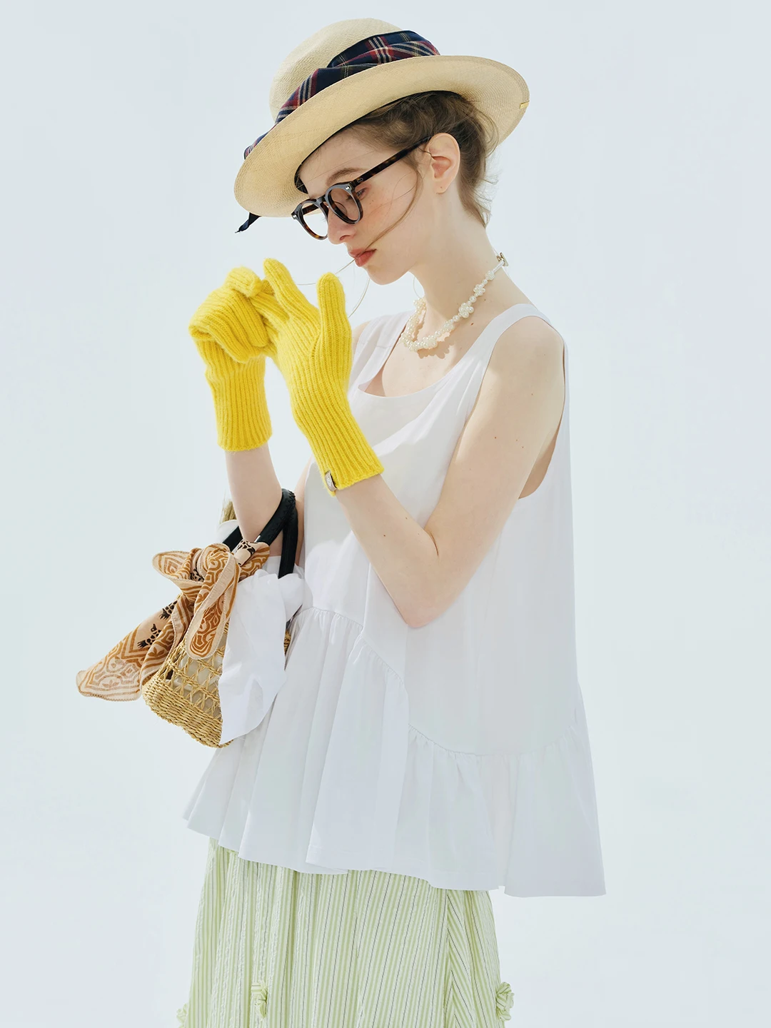 Sleeveless T-shirt imakokoni 2025 summer Korean temperament camisole vest literary female 255069