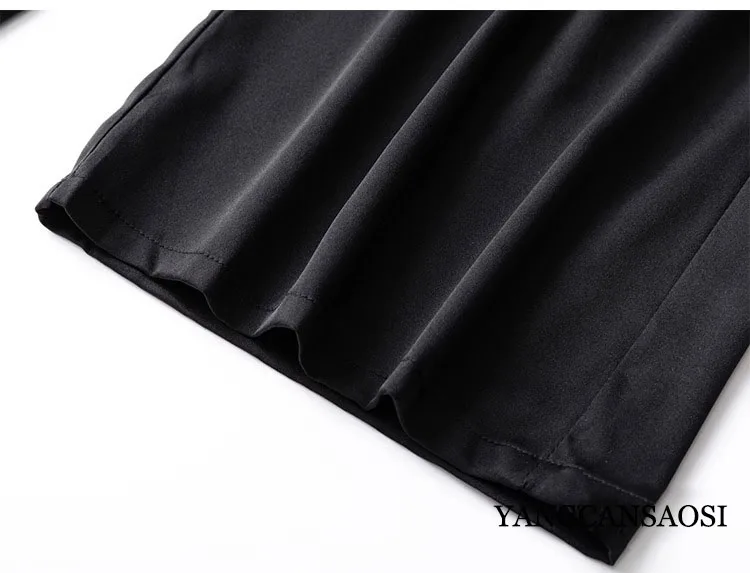 Pocket Design 93% Natural Mulberry Silk Elastic Double Qiao Satin Black Drape Comfortable Women's Fashionable Casual Pants
