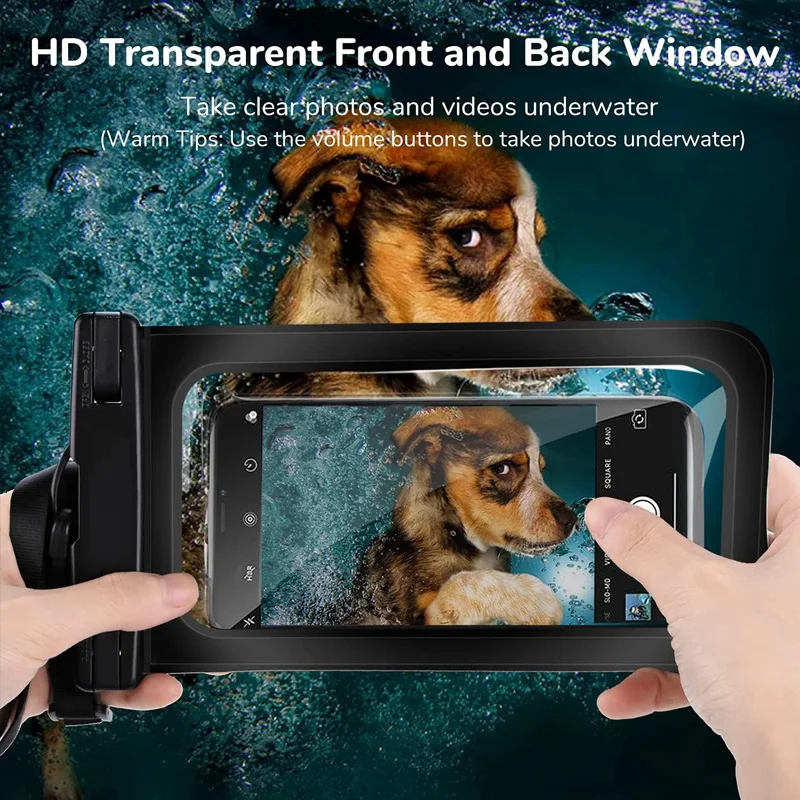 IP17PRO Waterproof Phone Pouch 2 Pack, 30m Waterproof & HD Touch-Screen Compatible,Universal Size for iPhone Android, Black Cyan