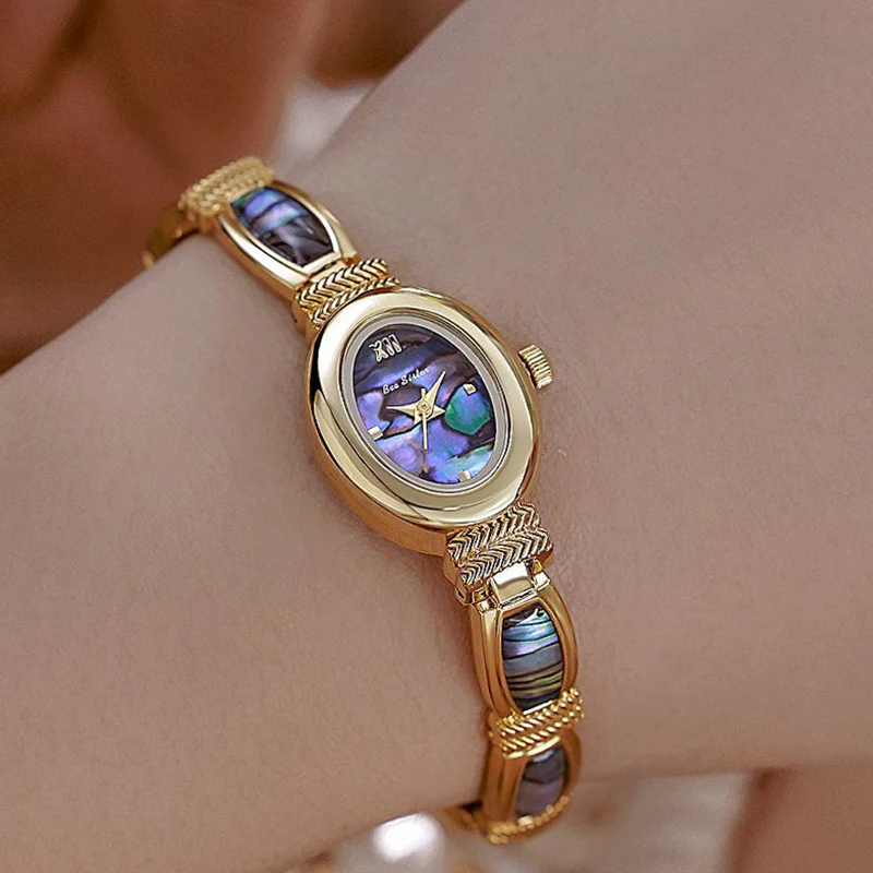 البيضاوي الهاتفي النساء ساعات يد العلامة التجارية الفاخرة السيدات ساعات المعصم للإناث ساعة الذهب تصميم فريد من نوعه كوارتز ساعة اليد #1