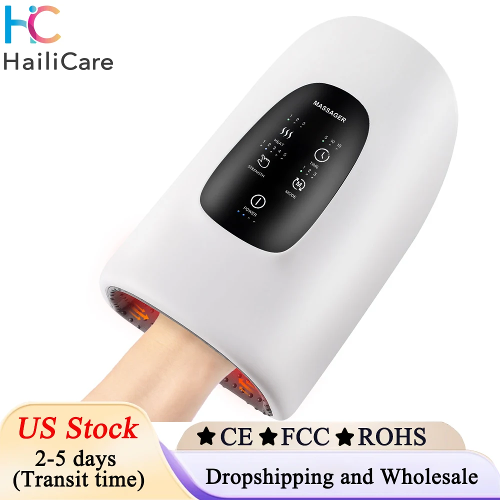 

Electric Hand Massager 3 Modes Airbag Hot Compress Massager Air Compression Vibration Massage For Finger Palm Fatigue Relieve