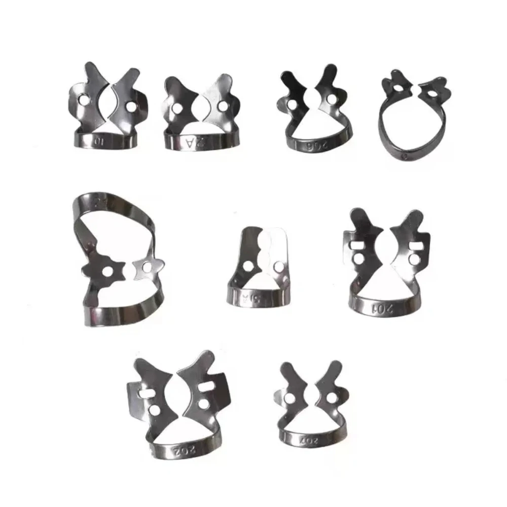 Dental Rubber Dam Clamps Endodontic Restorative Barrier Clips Frame Holder Molar Teeth Stainless Steel Oral Materials