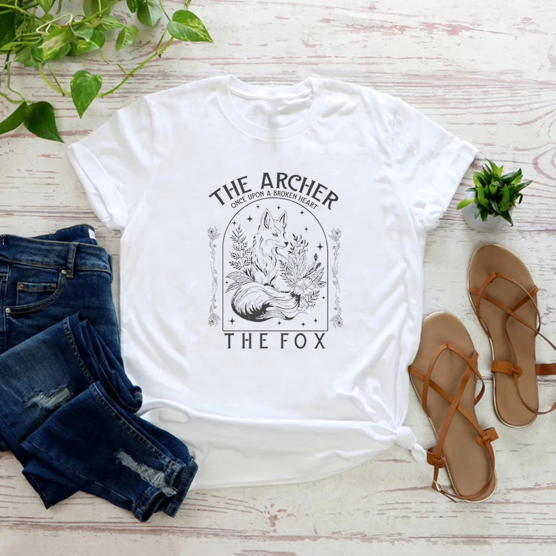 The Archer And The Fox T-shirt Once Upon A Broken Heart Crew Neck Shirt Fantasy Books Jumper Reader Shirt Bookish Shirt Bookworm